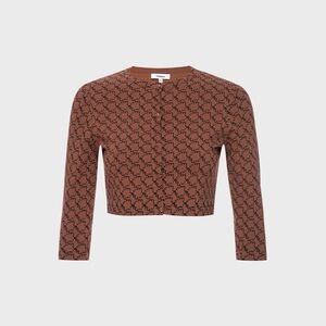 Miaou Frida Cardigan in Brown Monogram - XL